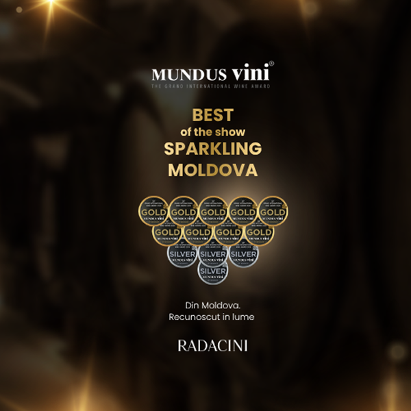 Outstanding Performance for Radacini Wines: Third Consecutive “Best of the Show – Sparkling Wine Moldova” Title at Mundus Vini