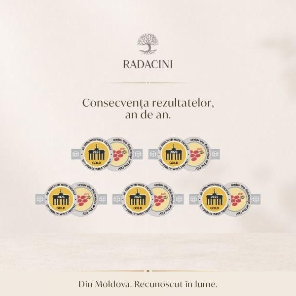 Five Gold Medals for Radacini Wines at the Berliner Wine Trophy 2026